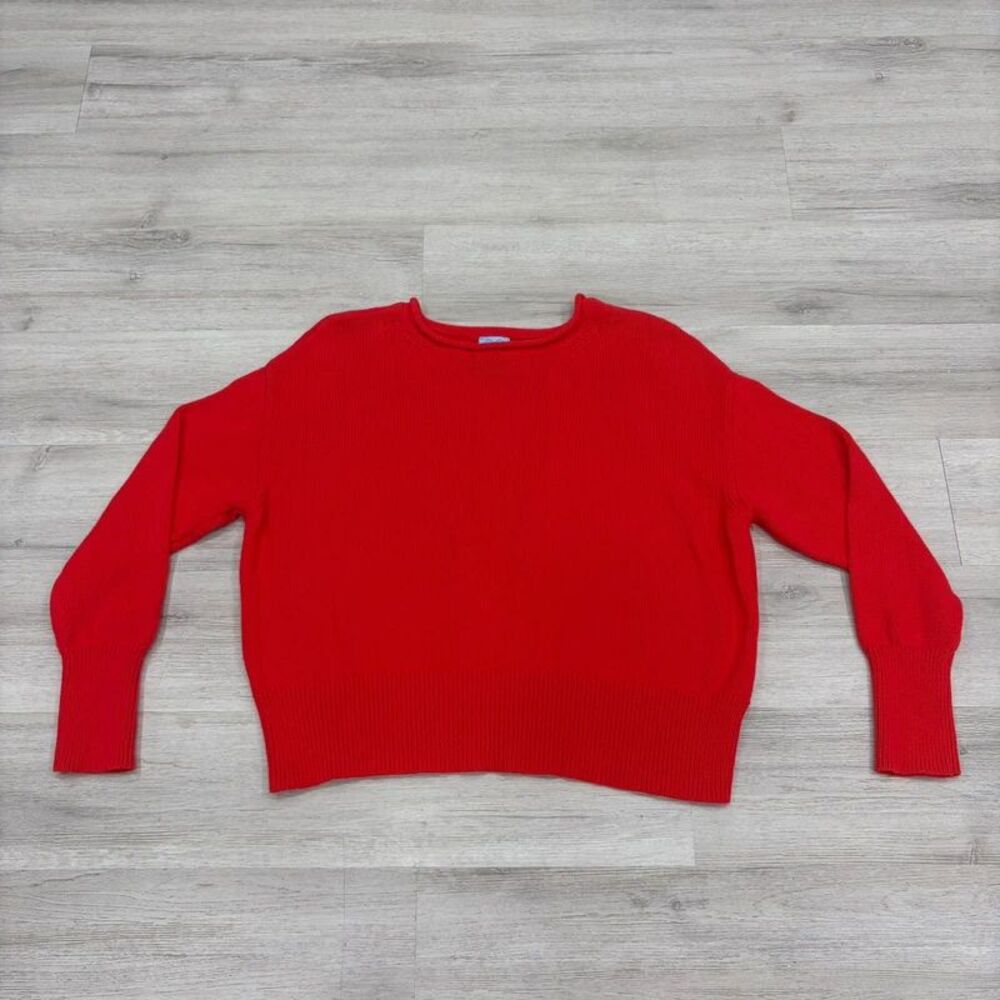 Cece Knit Red Cotton Oversized Sweater Medium Fall Holidays Cozy